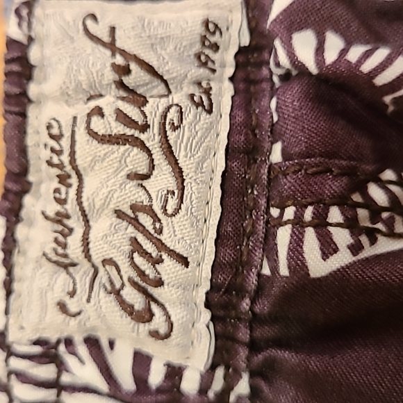 Brown zebra print mesh lined swim trunks - Picture 4 of 5
